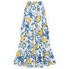 Lemon Print Tie-shoulder One Piece Swimsuit and Sarong or Skirt
