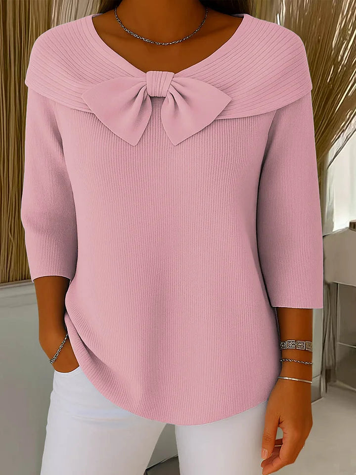 Lirya™ | Elegant Knit Top with Bow