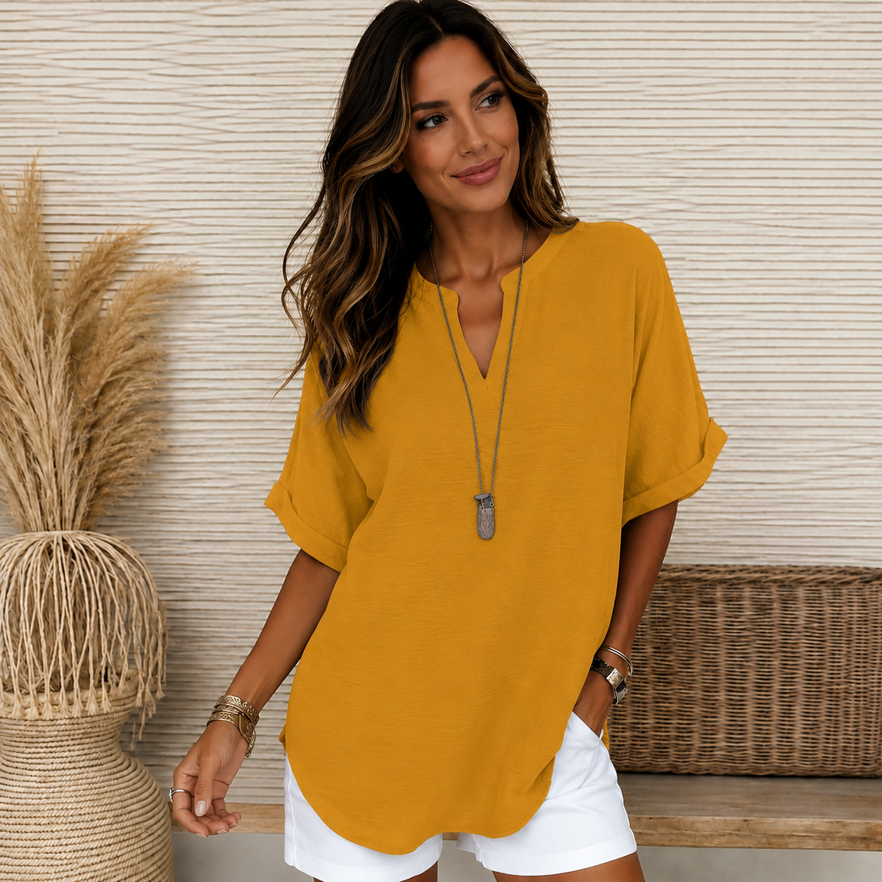 Mirel™ | Comfortable V-Neck Blouse