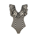Ruffle Striped Print Swimsuit Set(s)