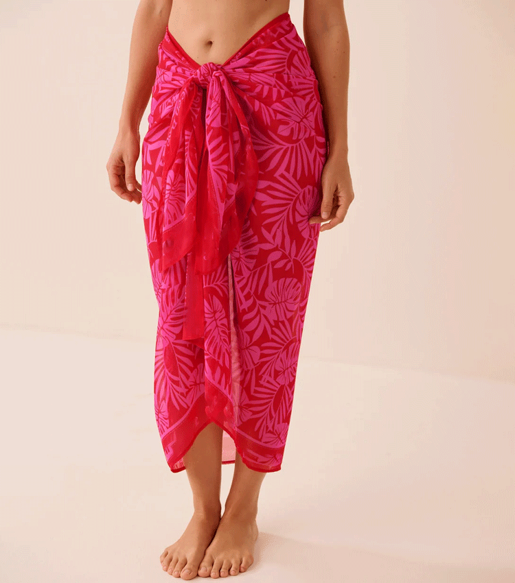 Adjustable shoulder straps Red Print Cut Out Swimsuit Set(s)