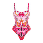 Printed Pink Swimsuit, Sarong and 3 piece