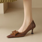 Célora Leather Ribbon Heels