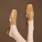 Rosel Square-Toe Leather Slip-Ons