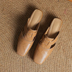 Rosel Square-Toe Leather Slip-Ons