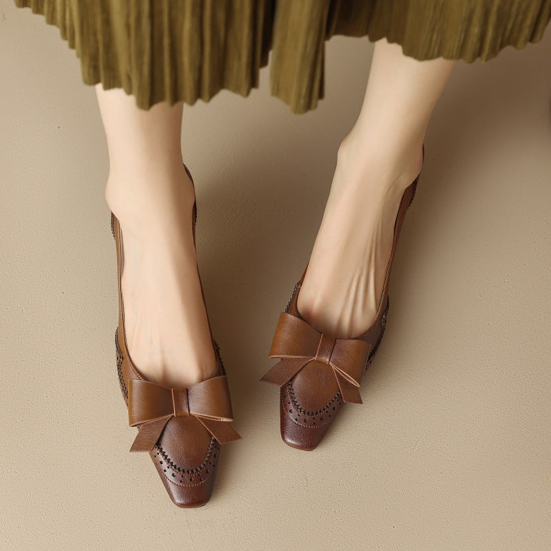Célora Leather Ribbon Heels