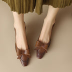 Célora Leather Ribbon Heels