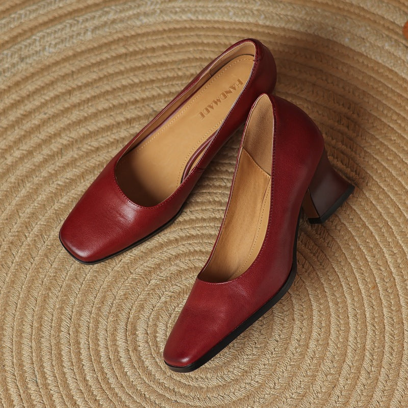 Oriel Square Leather Pumps