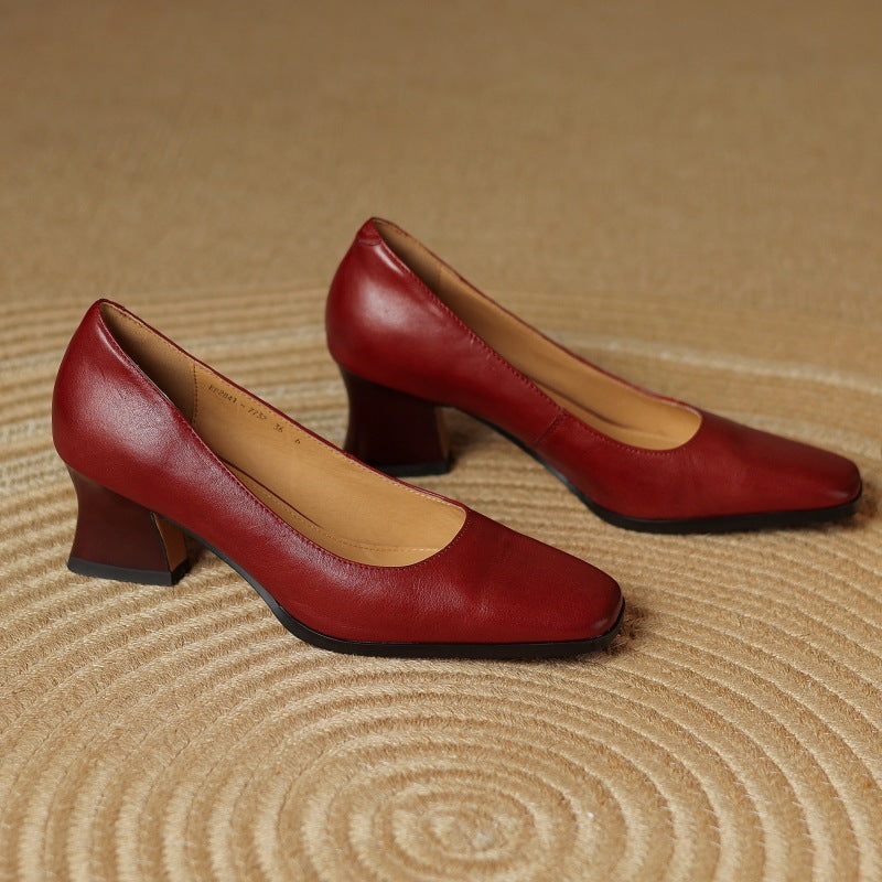 Oriel Square Leather Pumps