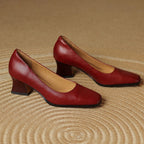 Oriel Square Leather Pumps