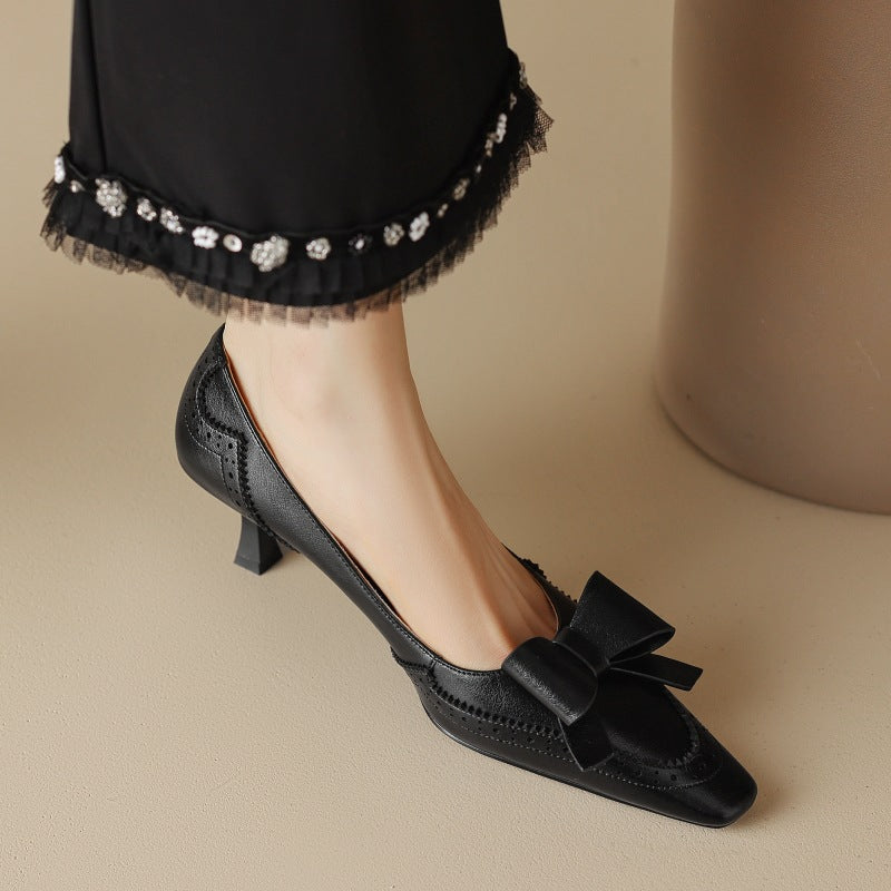 Célora Leather Ribbon Heels