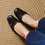 Marisol Leather Square-Toe Heels