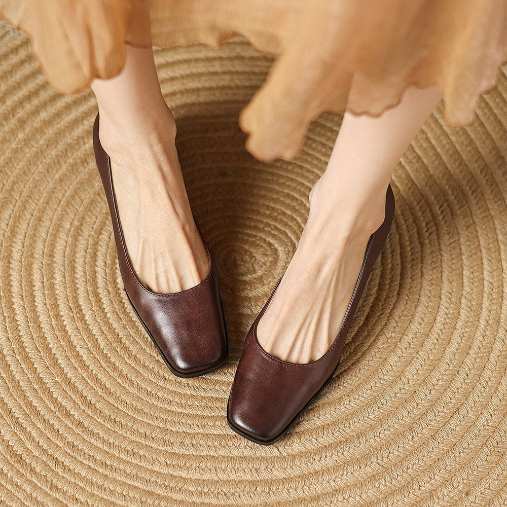 Oriel Square Leather Pumps