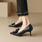 Célora Leather Ribbon Heels