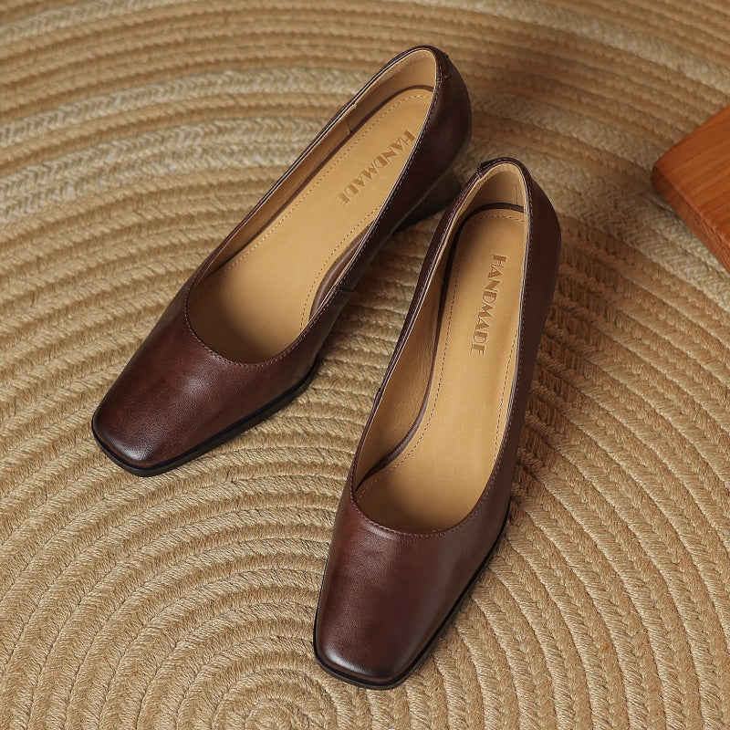 Oriel Square Leather Pumps