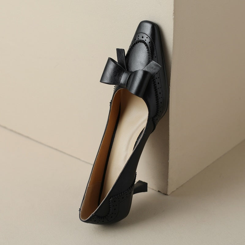 Célora Leather Ribbon Heels