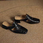 Rosel Square-Toe Leather Slip-Ons