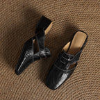 Rosel Square-Toe Leather Slip-Ons