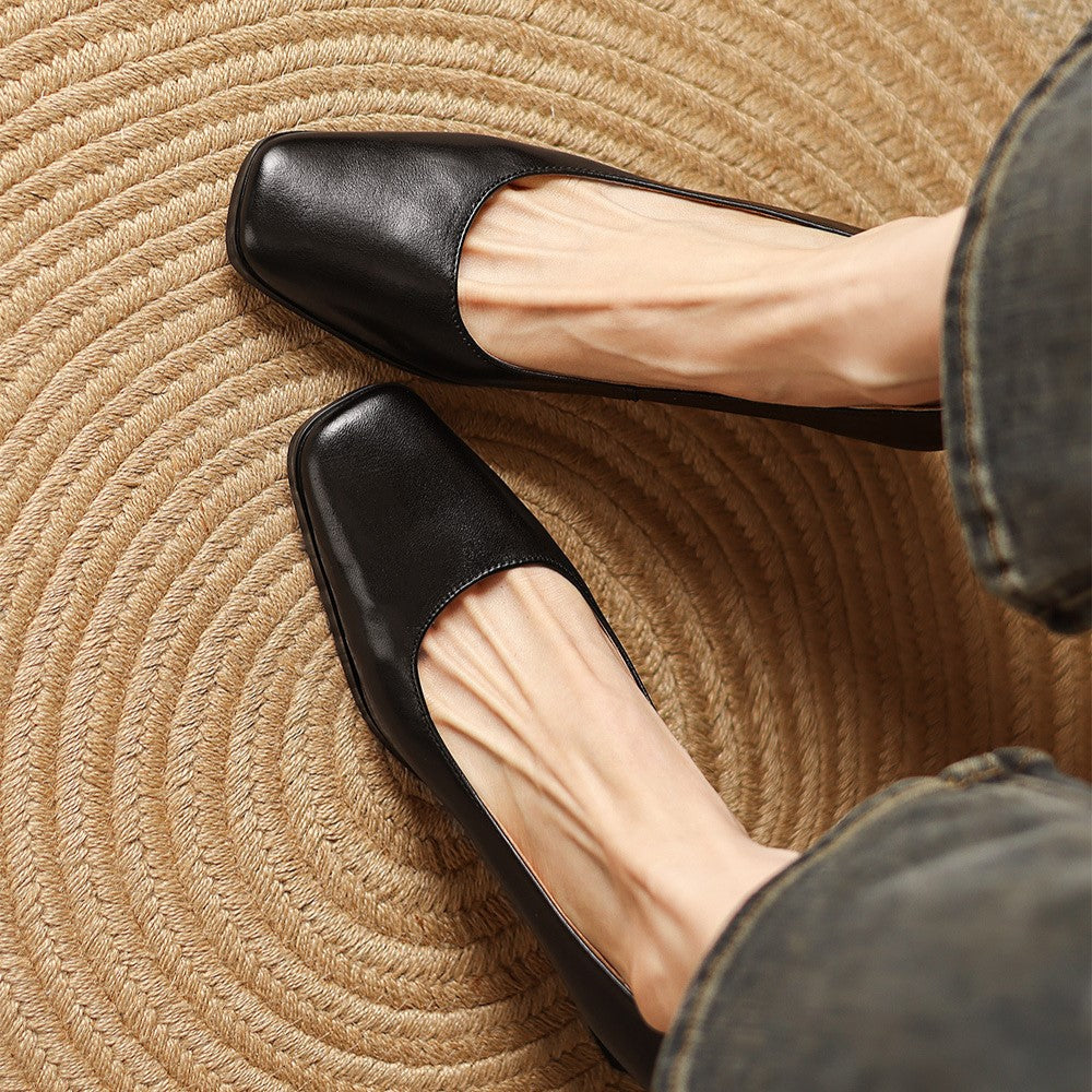 Oriel Square Leather Pumps