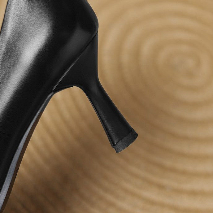 Marisol Leather Square-Toe Heels