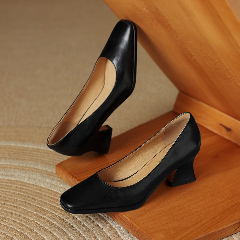 Oriel Square Leather Pumps