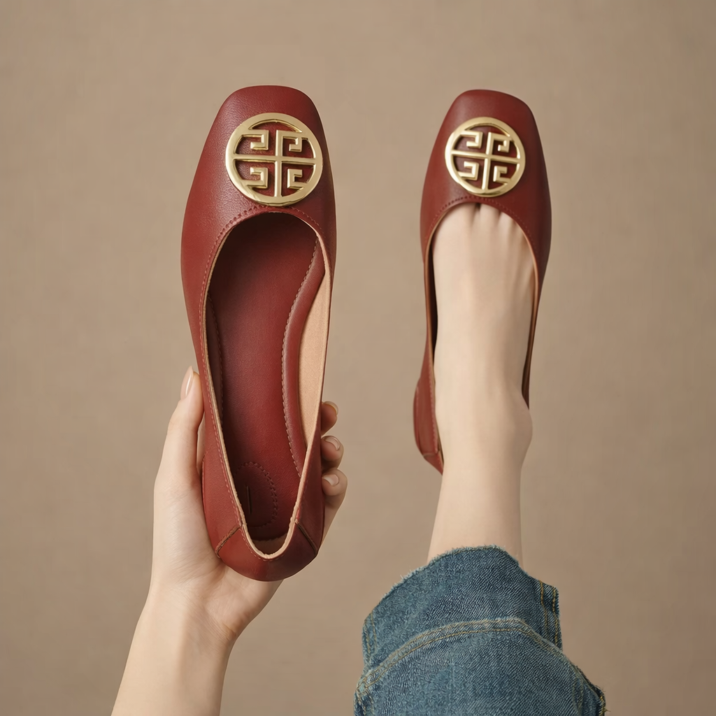 Orchard Leather Ballerina Flats