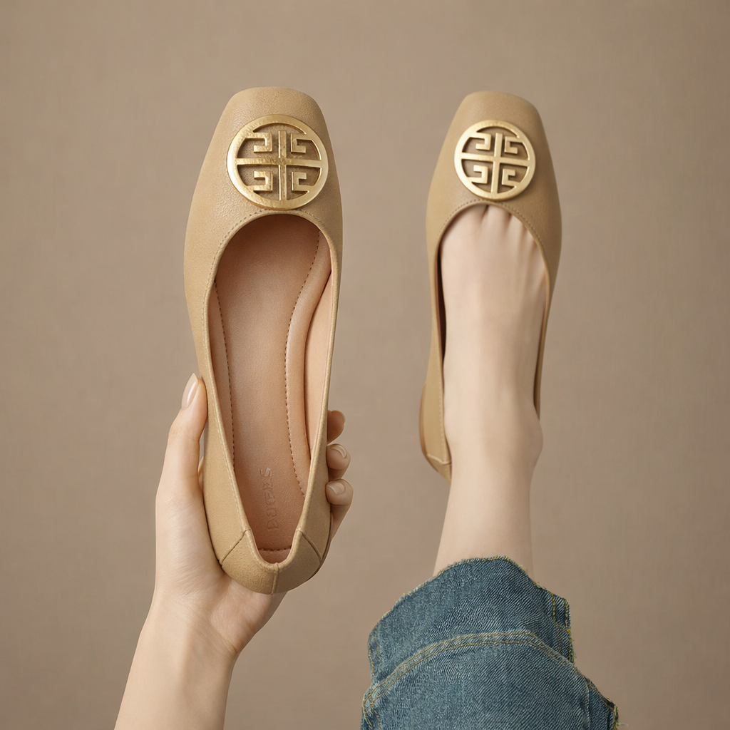 Orchard Leather Ballerina Flats