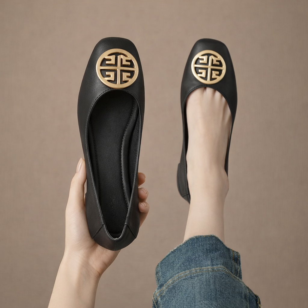 Orchard Leather Ballerina Flats