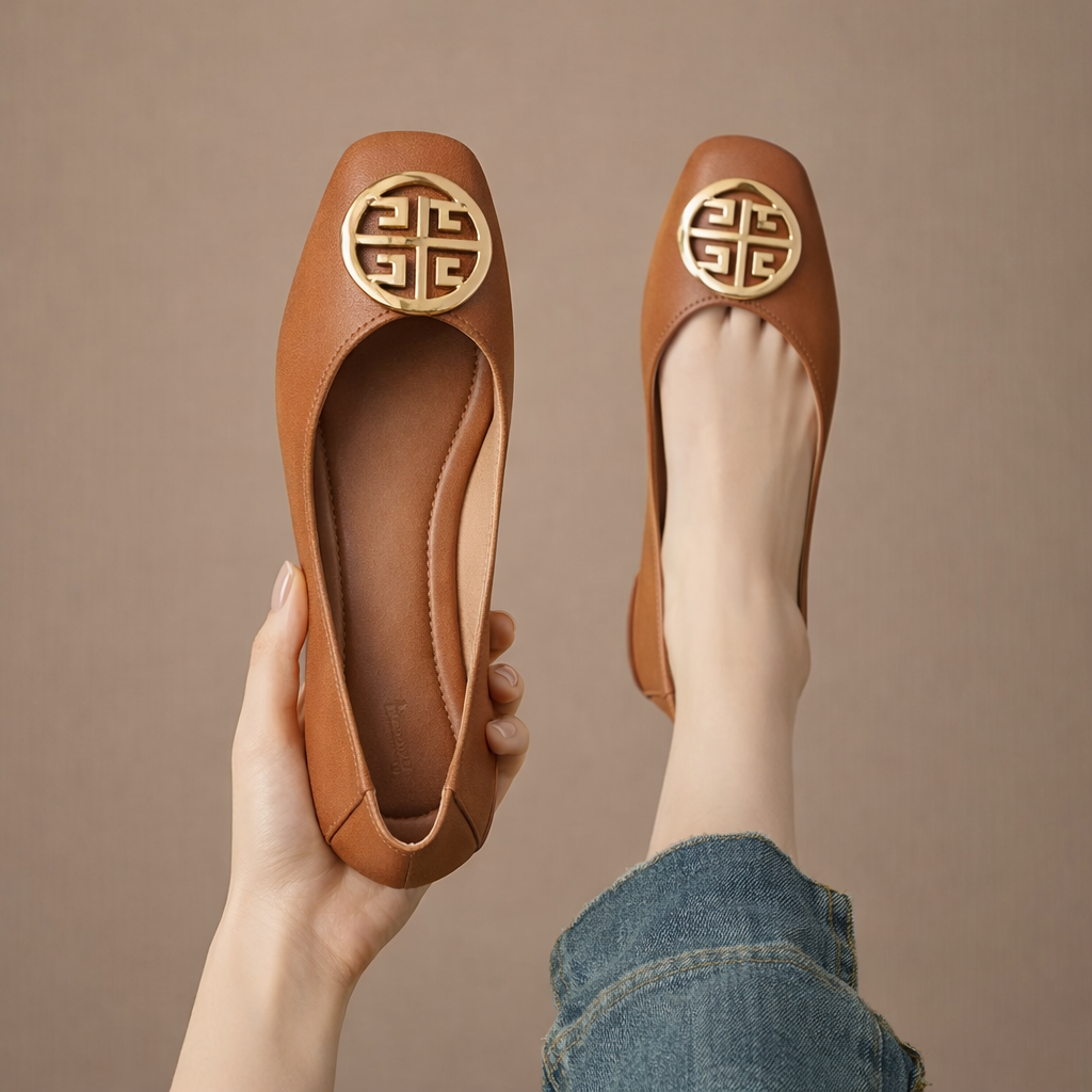 Orchard Leather Ballerina Flats