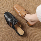 Rosel Square-Toe Leather Slip-Ons