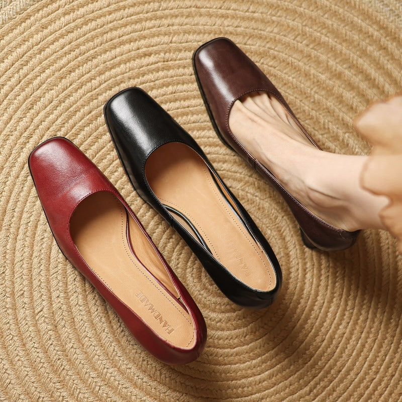 Oriel Square Leather Pumps