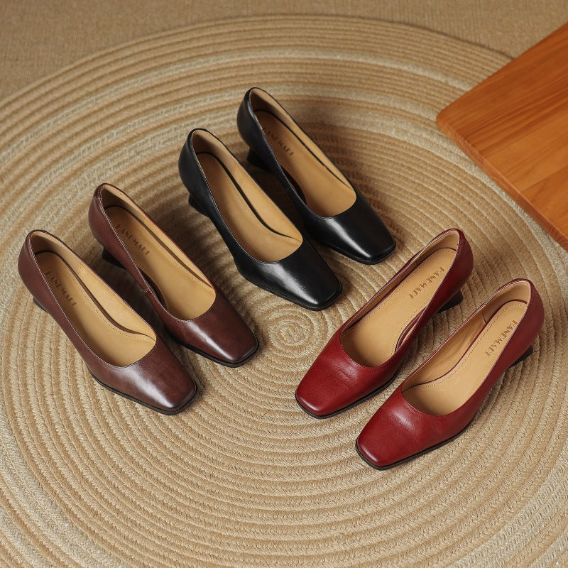 Oriel Square Leather Pumps