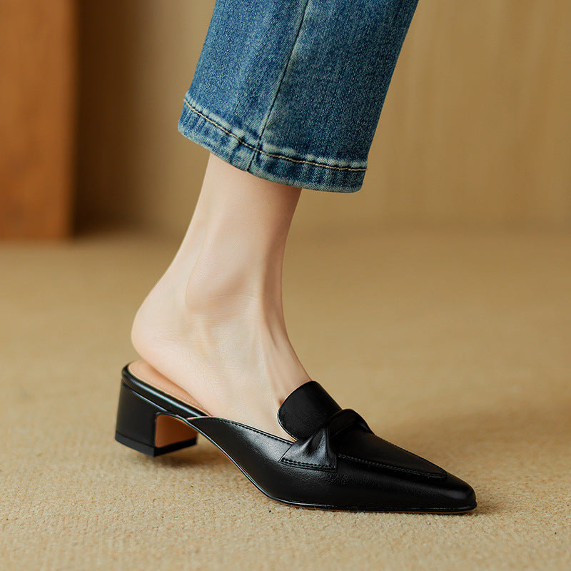 Marloe Sleek Pointed Leather Slippers