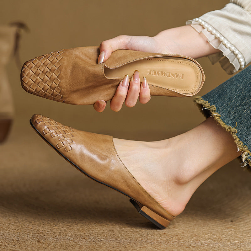 Viola Authentic Leather Slip-On Mules