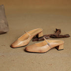 Meyra Genuine Leather Slip-On Mules