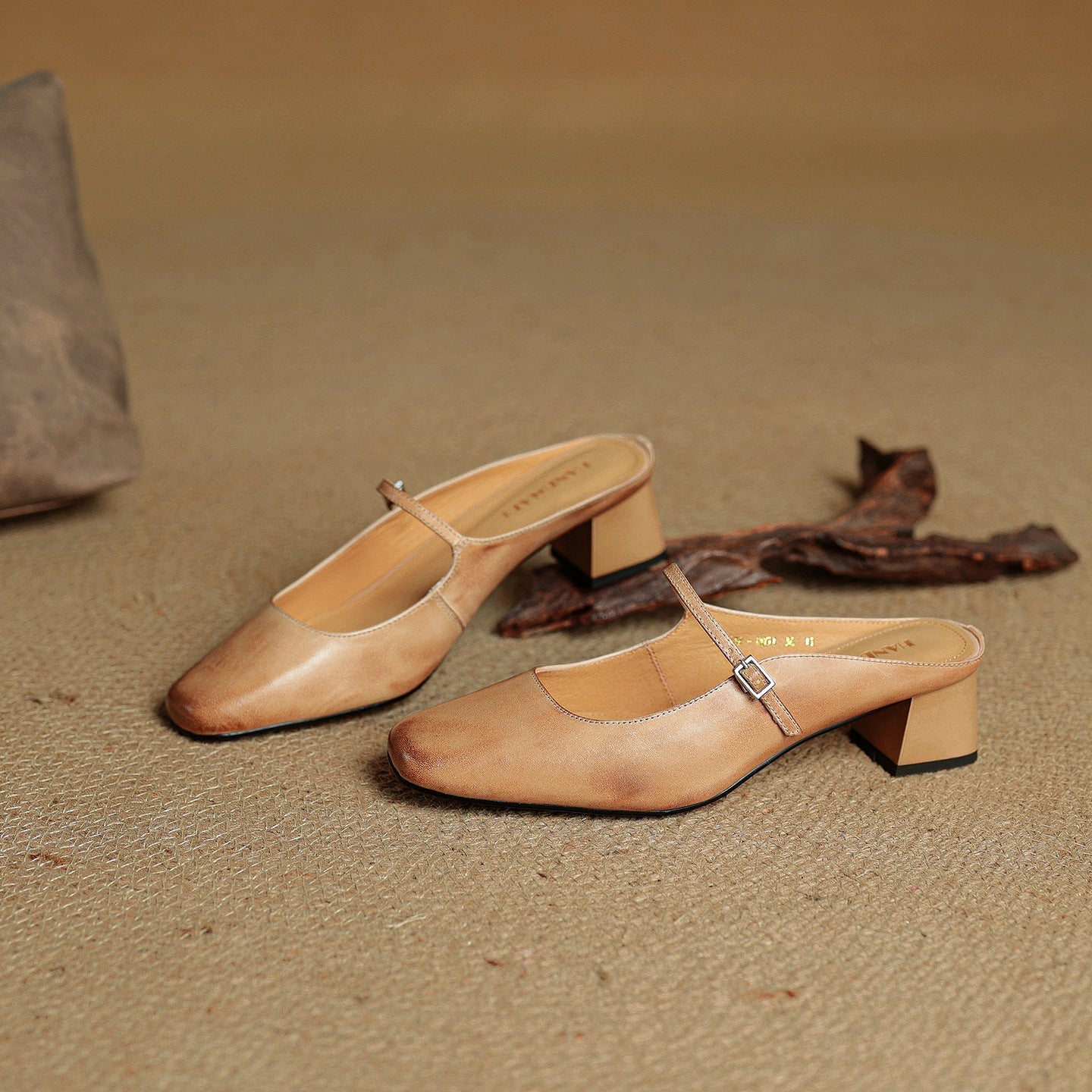 Meyra Genuine Leather Slip-On Mules