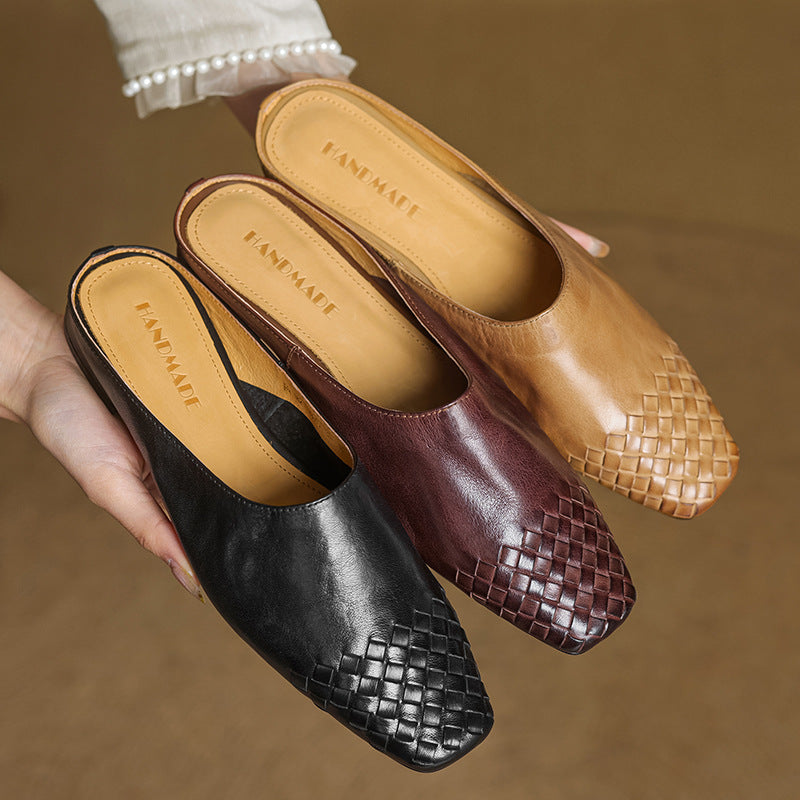 Viola Authentic Leather Slip-On Mules
