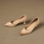 Calenne Leather Kitten Heels" can be rephrased as "Calenne Elegant Leather Kitten Heels.