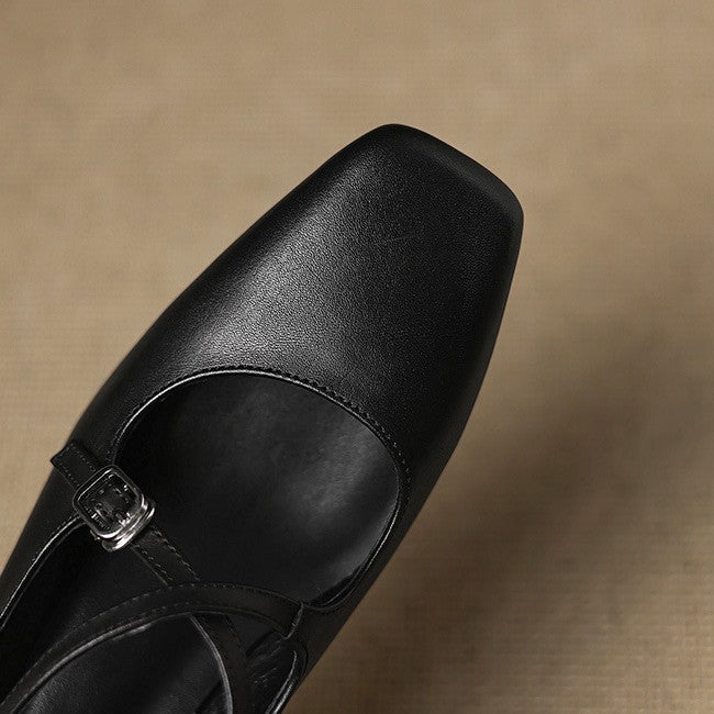 Marvane Leather Kitten Heel Shoes