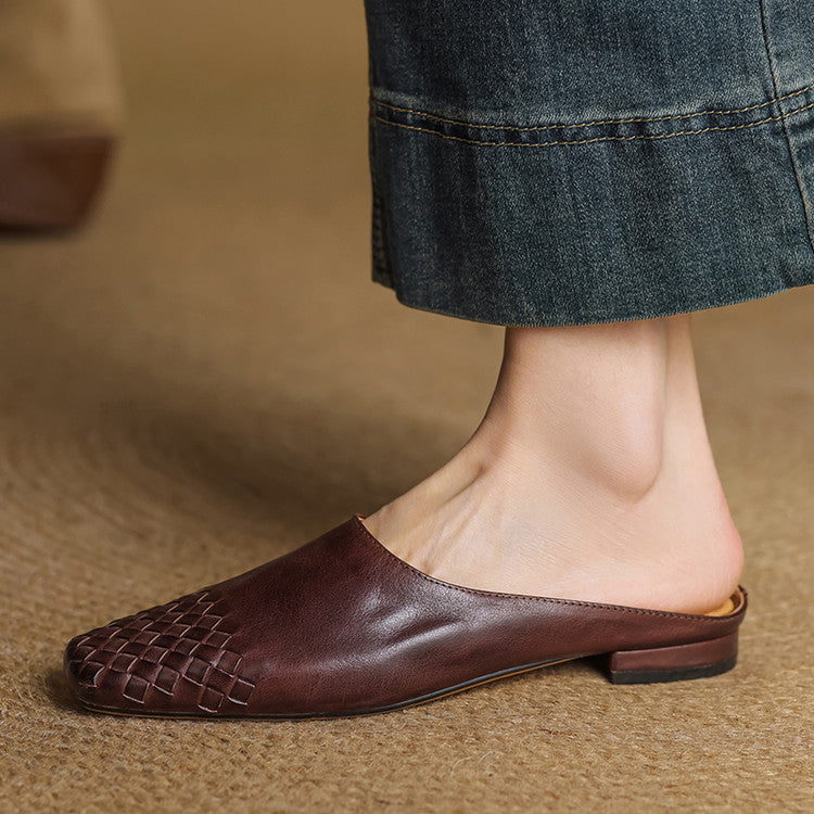 Viola Authentic Leather Slip-On Mules