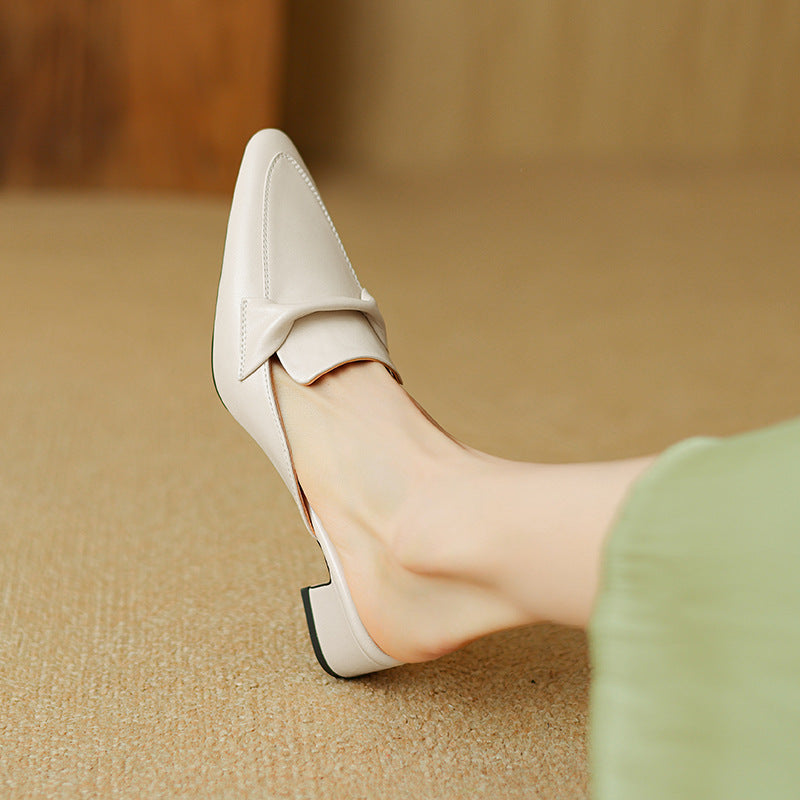 Marloe Sleek Pointed Leather Slippers
