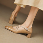 Marvane Leather Kitten Heel Shoes