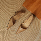 Ceyra Leather Kitten Heel Shoes