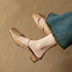 Meyra Genuine Leather Slip-On Mules