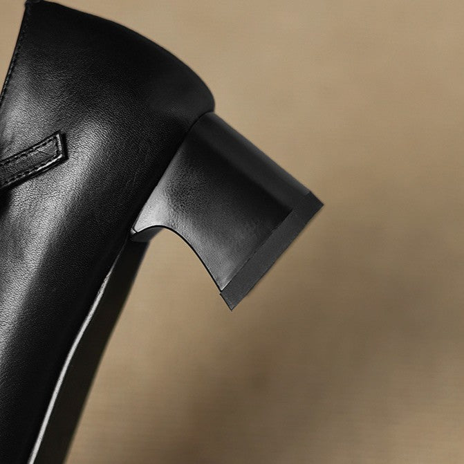 Marvane Leather Kitten Heel Shoes