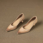 Calenne Leather Kitten Heels" can be rephrased as "Calenne Elegant Leather Kitten Heels.
