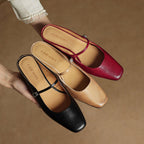 Meyra Genuine Leather Slip-On Mules