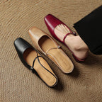 Meyra Genuine Leather Slip-On Mules