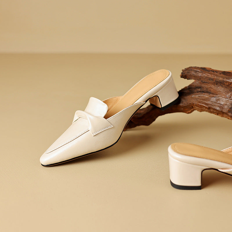 Marloe Sleek Pointed Leather Slippers