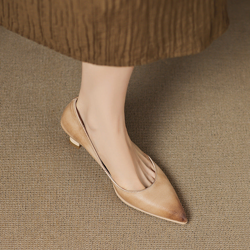 Calenne Leather Kitten Heels" can be rephrased as "Calenne Elegant Leather Kitten Heels.